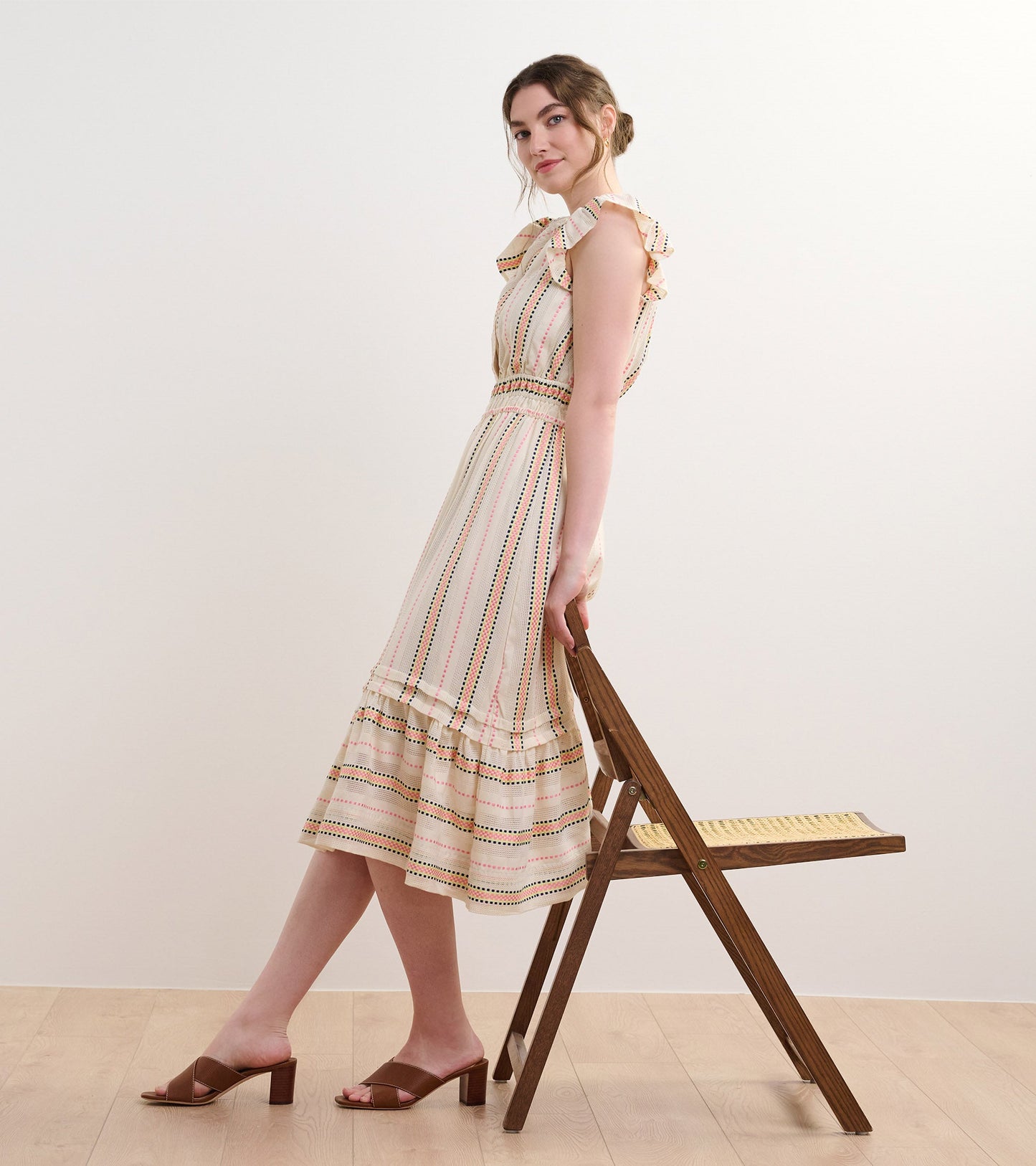 Fiona Midi Dress - Ribbon Weave Stripes