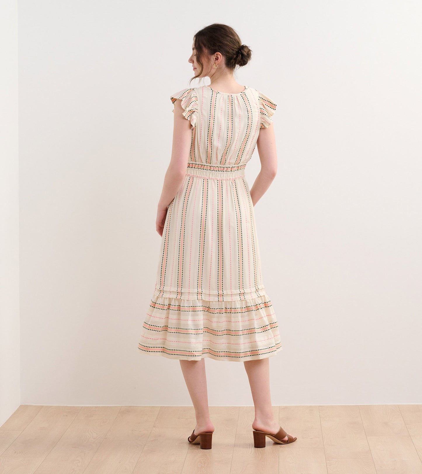 Fiona Midi Dress - Ribbon Weave Stripes