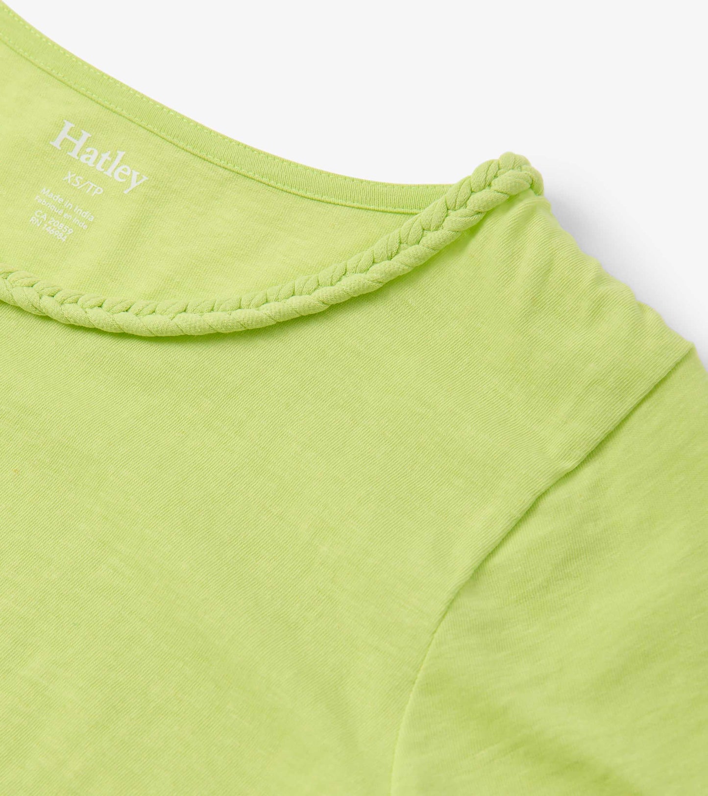 Braided Neck Tee - Sharp Green