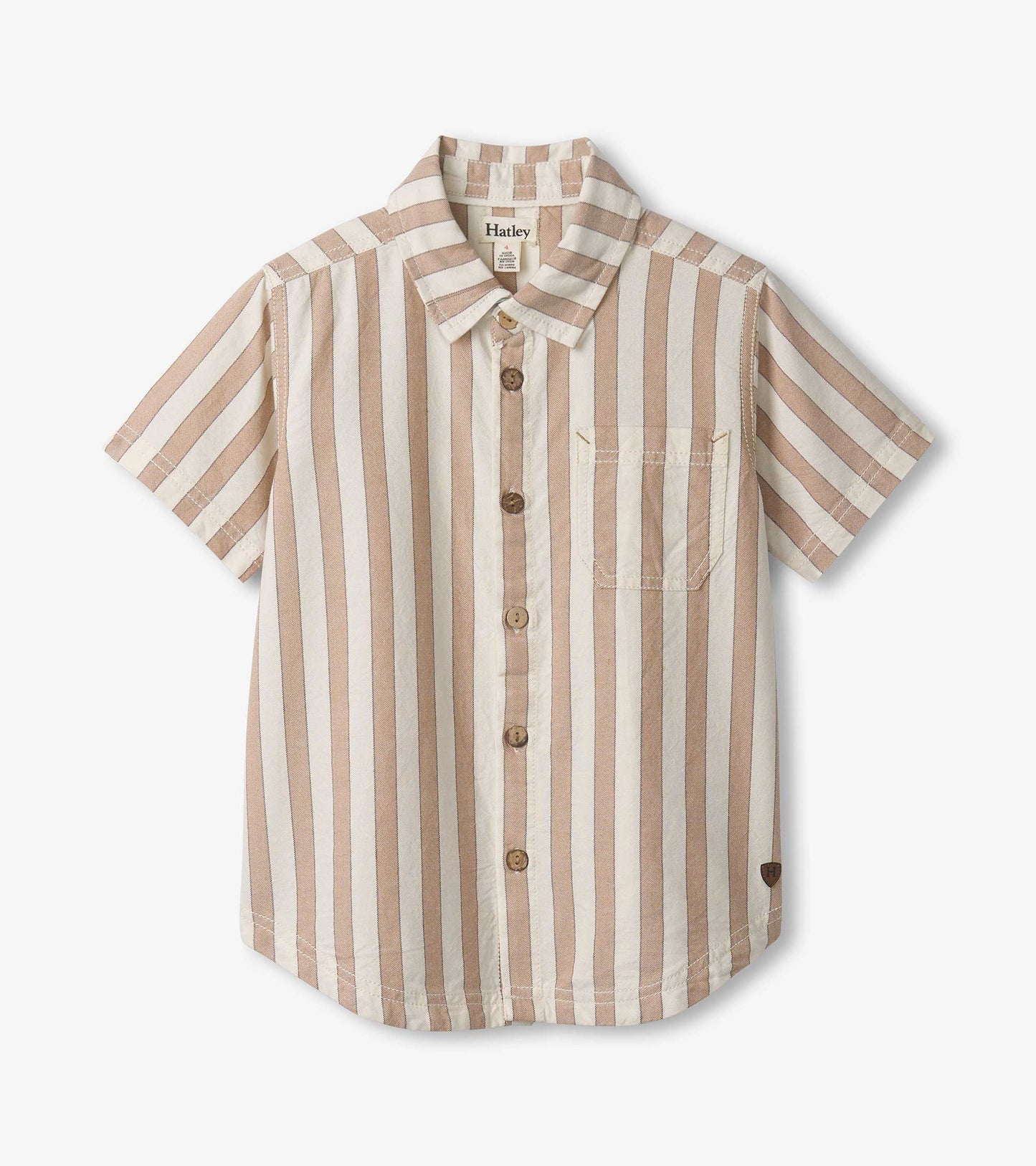 Boys Thatched Stripes Button Down Shirt