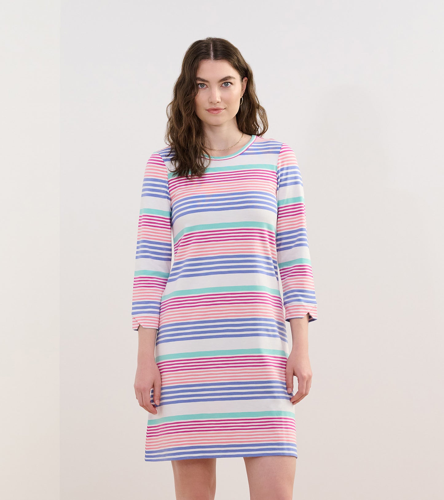 Lily Flare Dress - Peach Echo Stripes