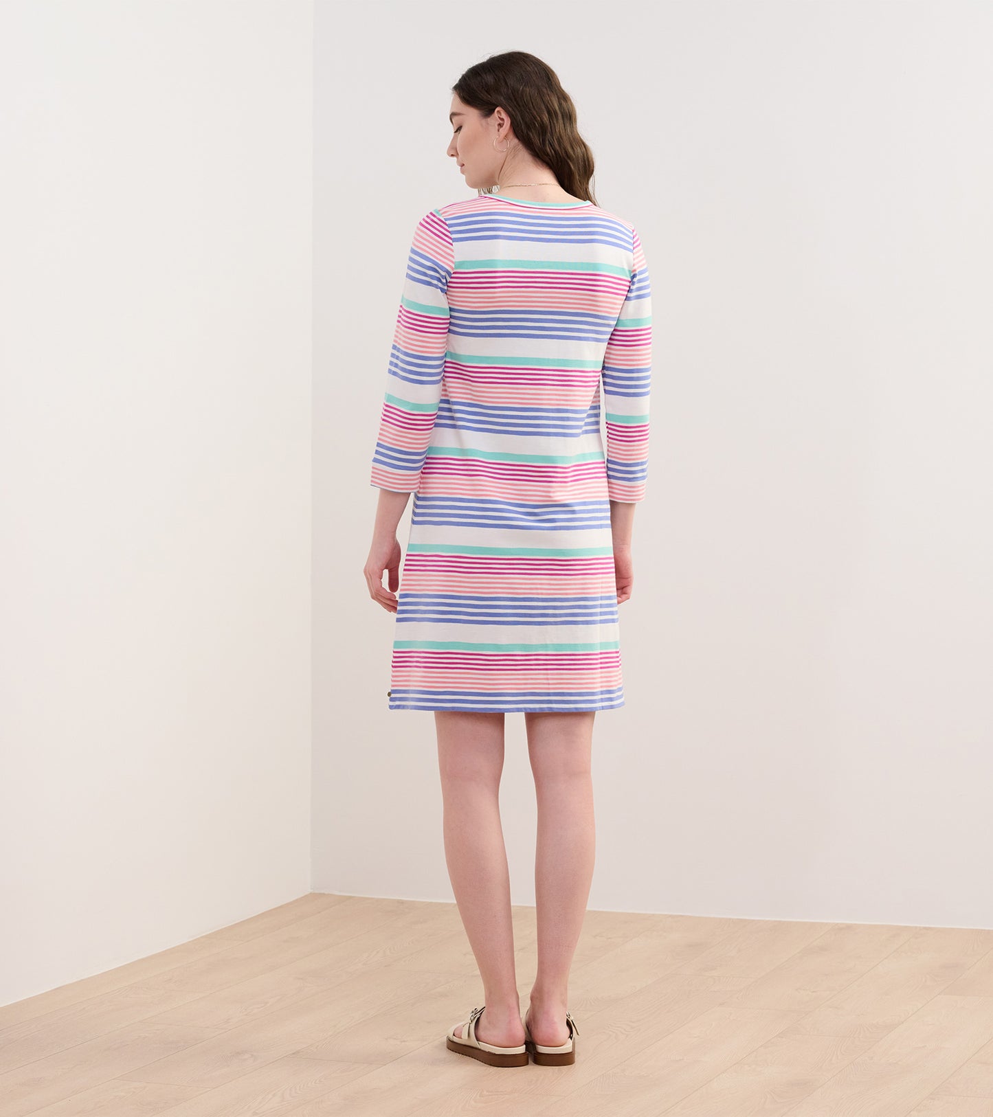 Lily Flare Dress - Peach Echo Stripes