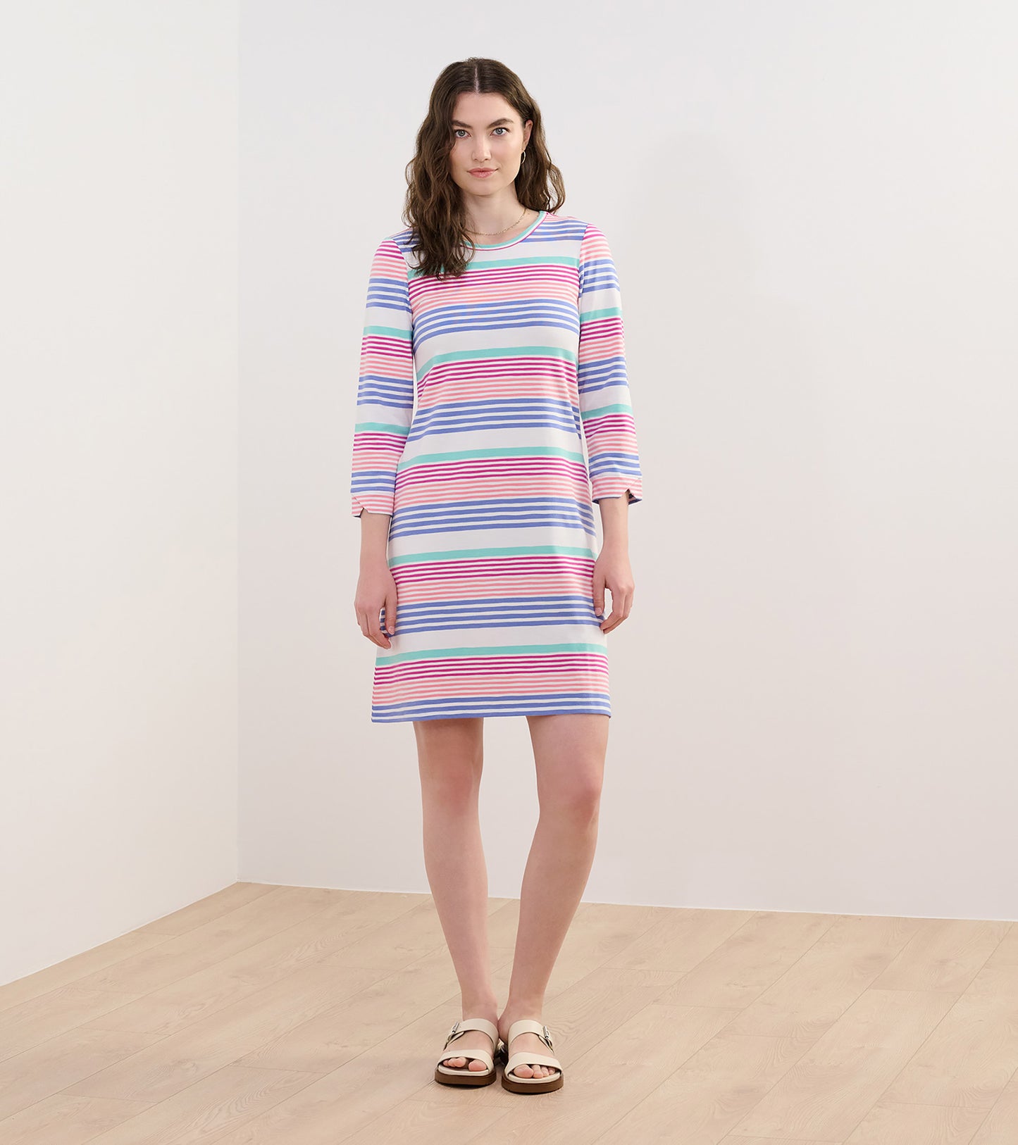 Lily Flare Dress - Peach Echo Stripes
