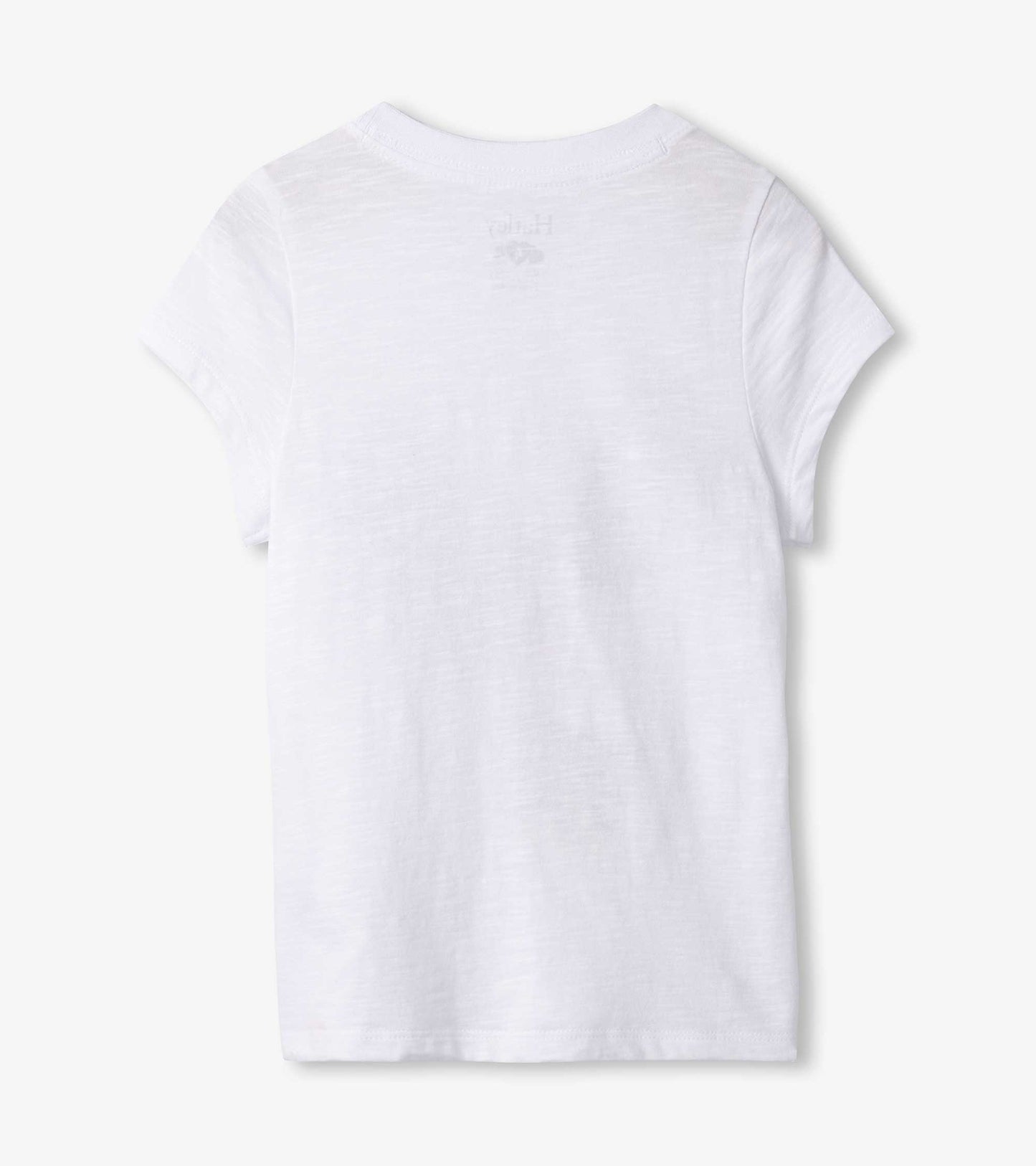 White short-sleeve tee featuring a colorful parrot graphic on the front.
