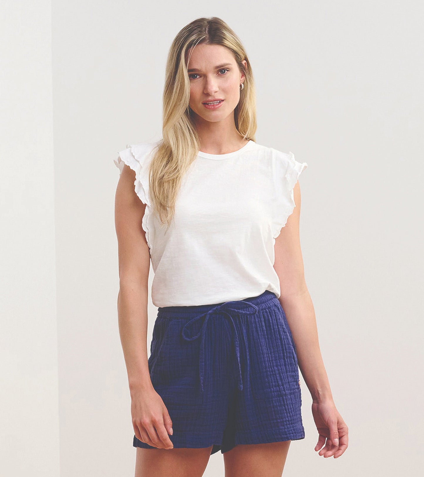 Layered Sleeve Tank - White