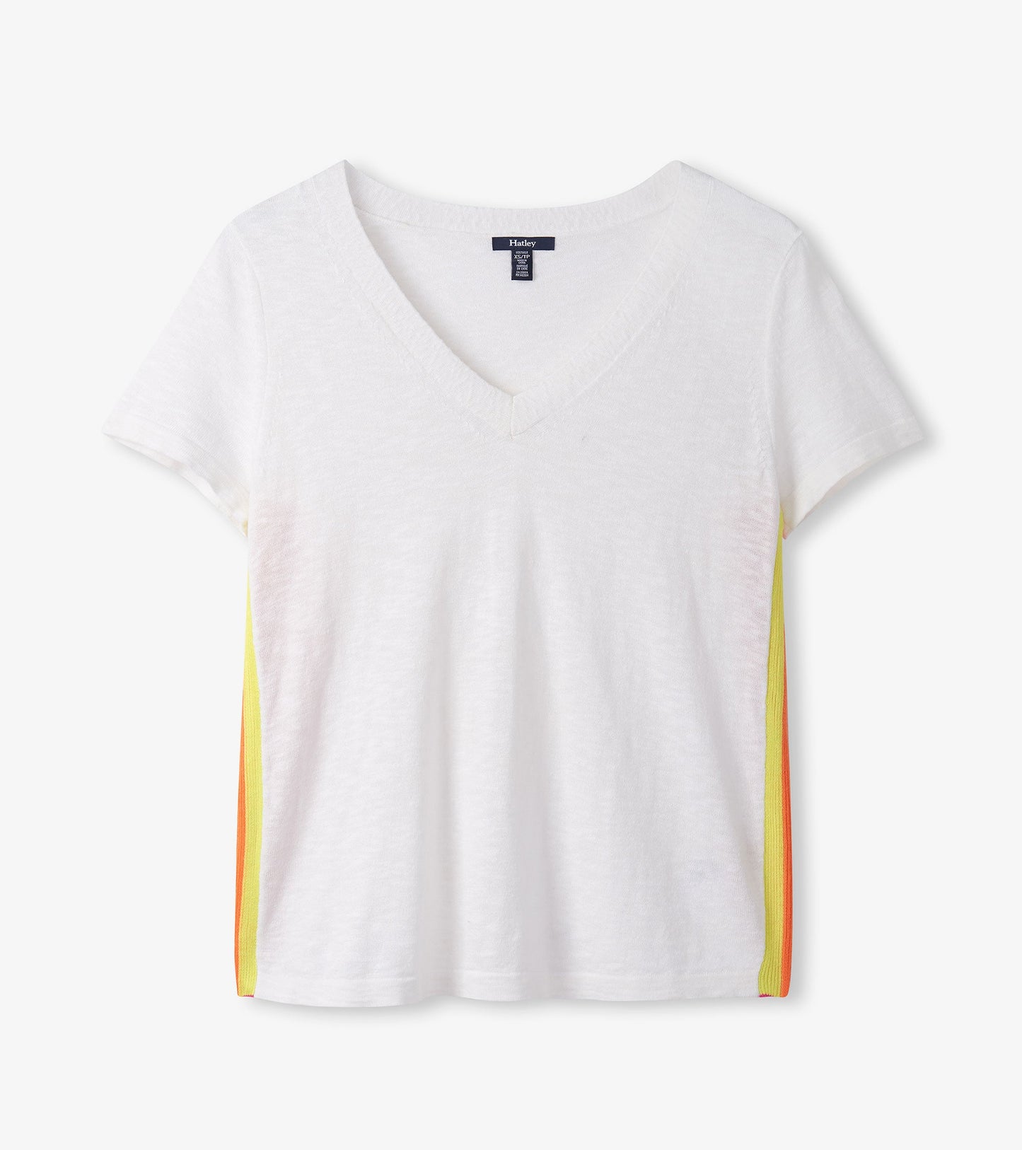 V-Neck Knit Tee - White
