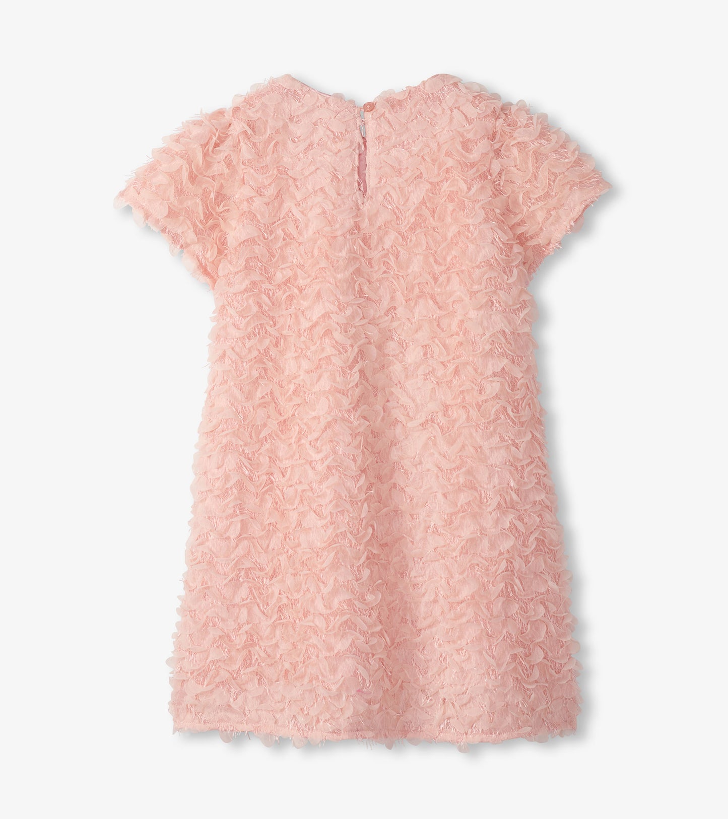 Girls Apricot Chiffon Ruffle A-Line Dress