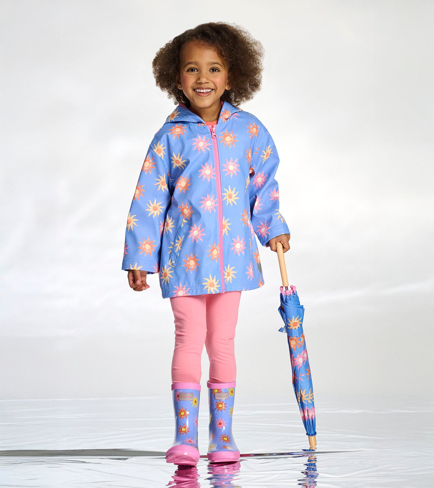 Girls Faded Suns Shiny Rain Boots