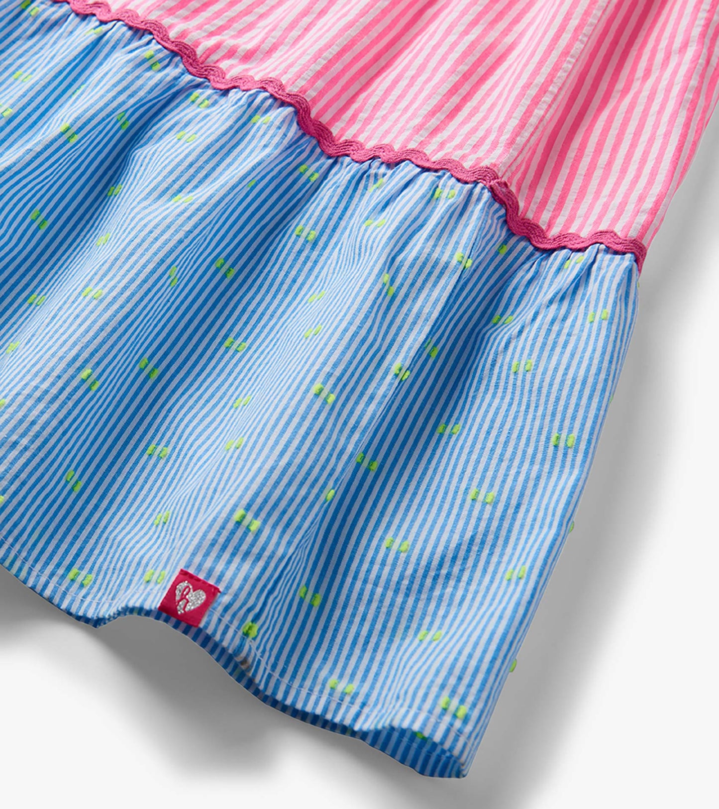 Girls Mixed Seersucker Strappy Midi Dress