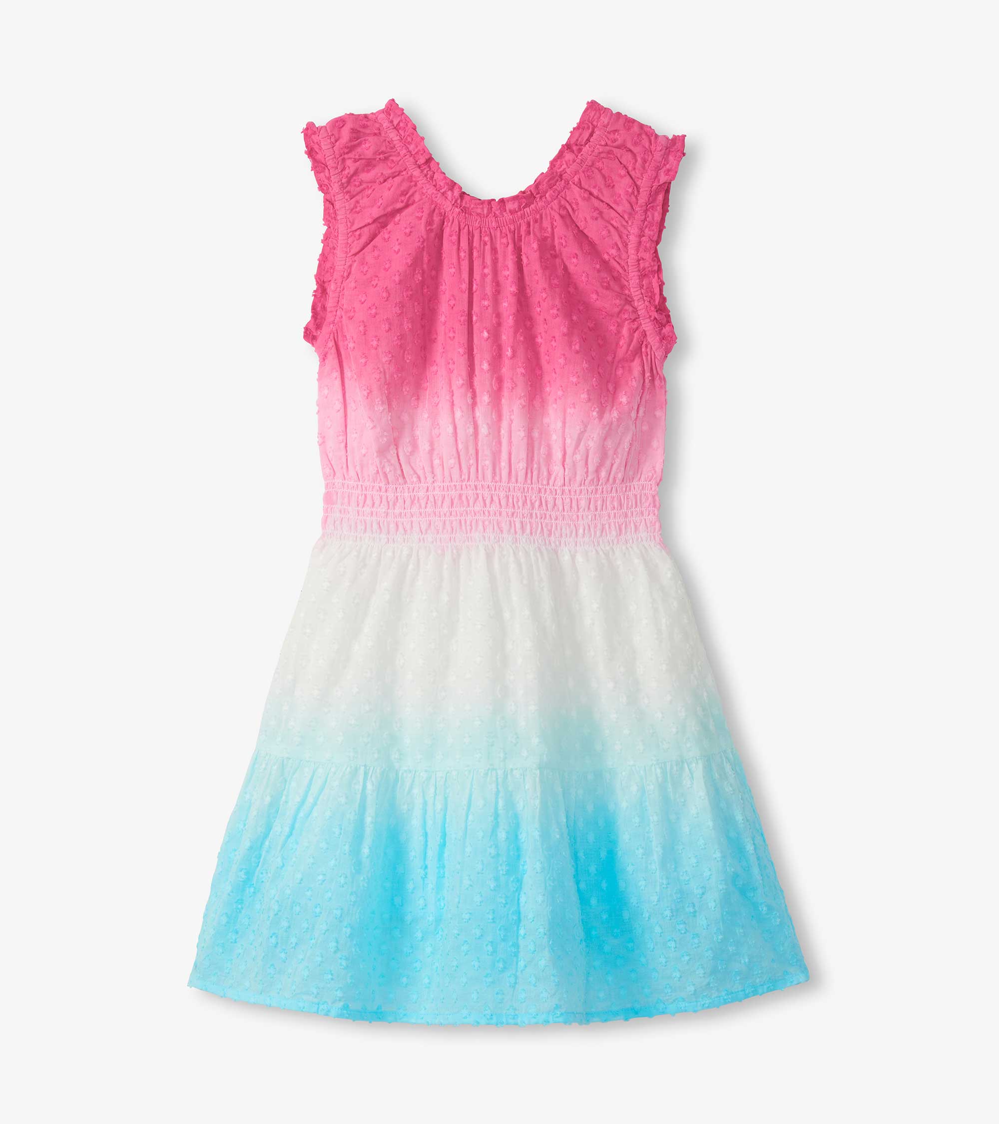 Girls Summer Garden Dip Dye Gathered Dress