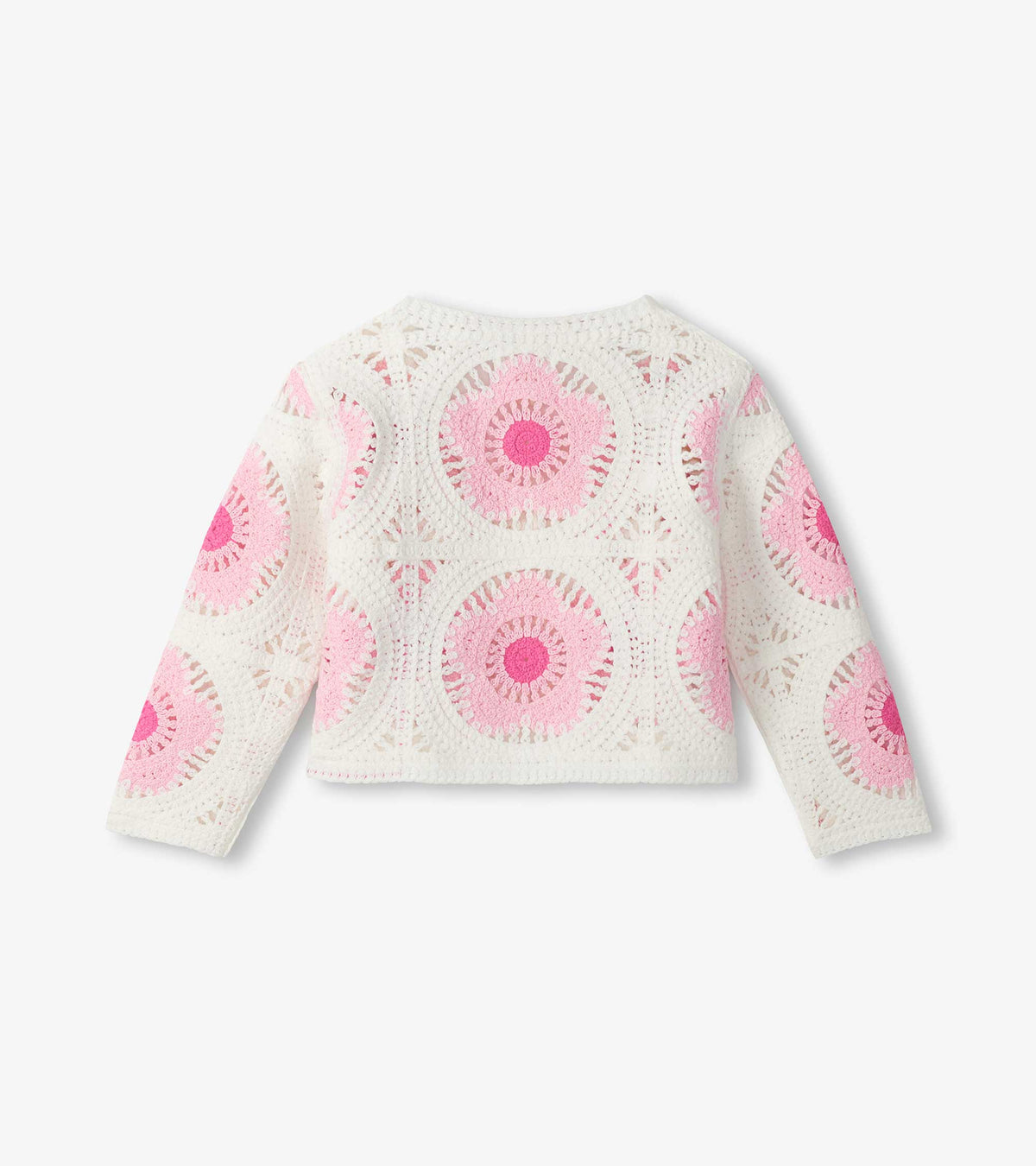Baby & Toddler Girls Pink & Cream Flower Crochet Cardigan