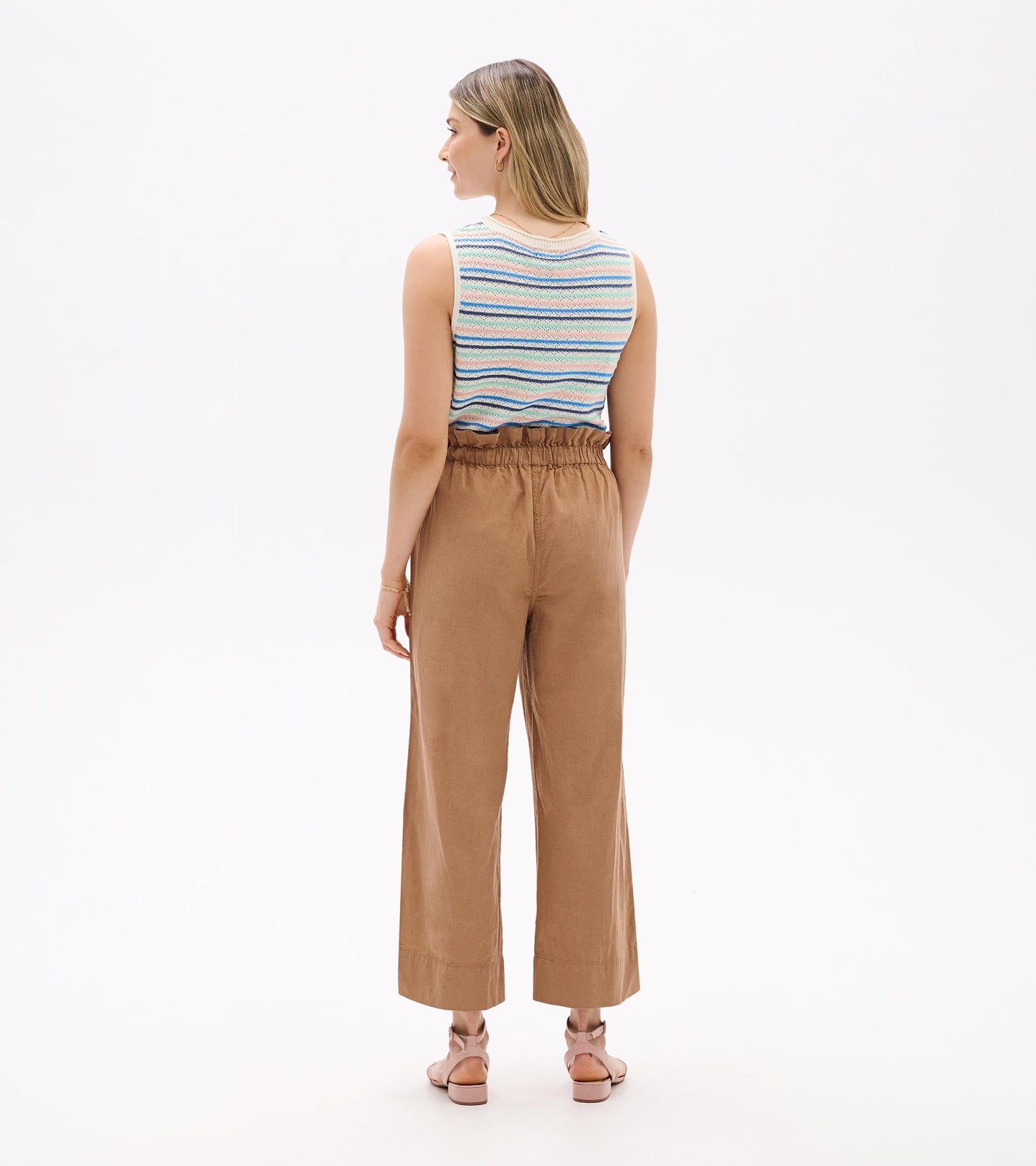 Tie Front Pants - Tiger's Eye