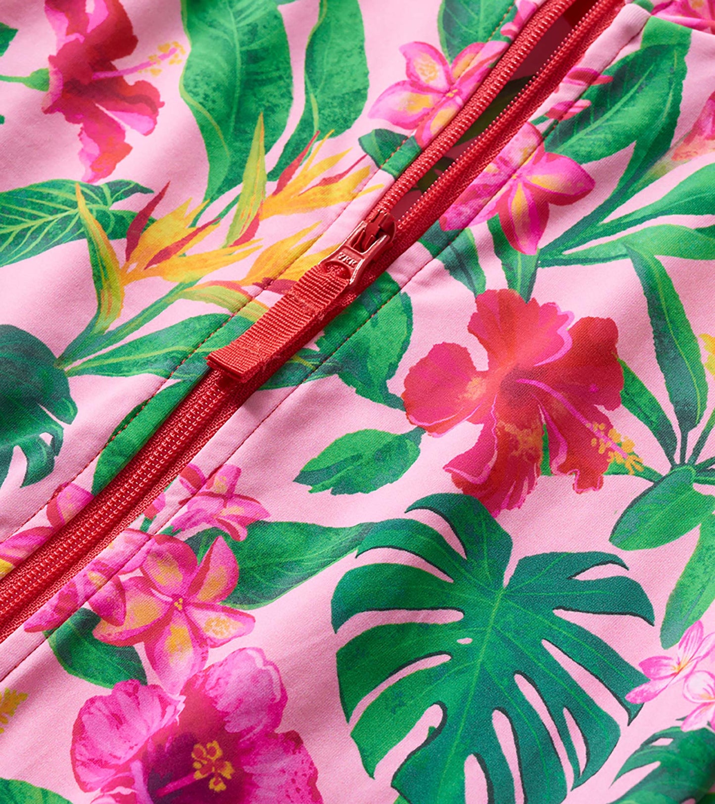 Girls Tropical Flowers Short Sleeve One-Piece Rashguard Swimsuit