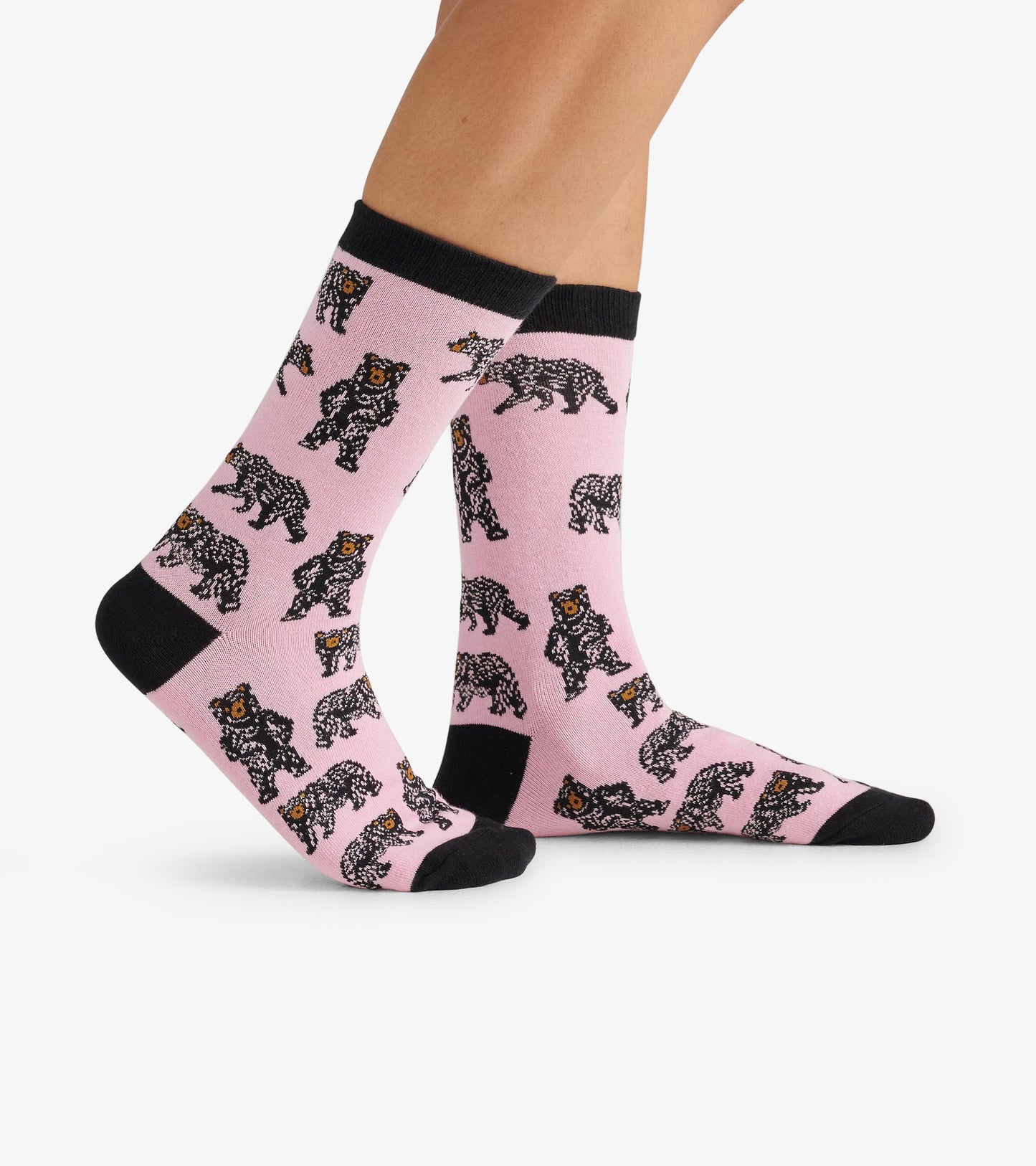 Pink Wild Bears Women's Crew Socks