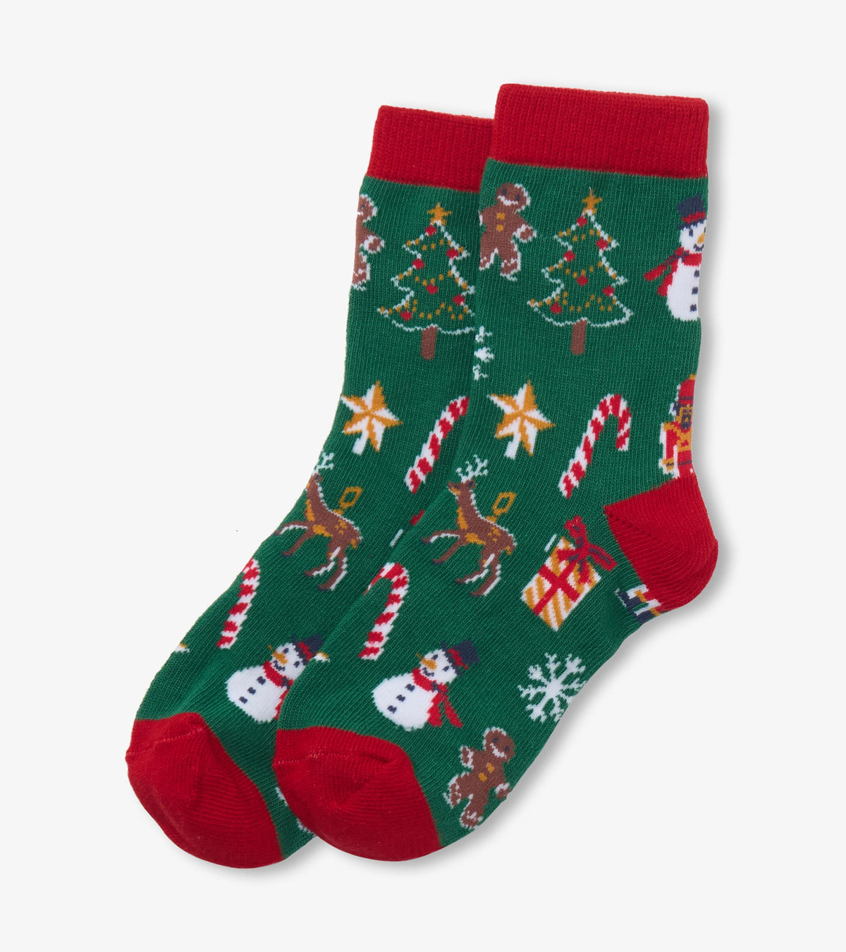 Kids Paper Cut Christmas Crew Socks