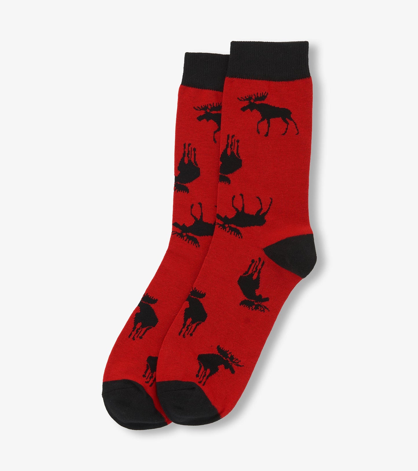 Moose on Red Men's Crew Socks