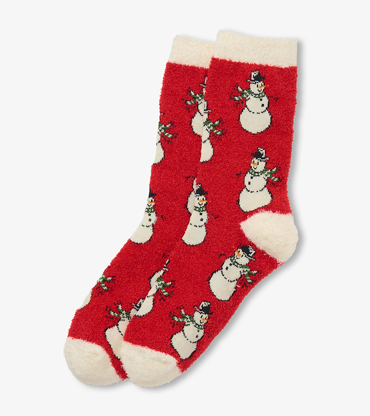Women's Vintage Snowmen Fuzzy Socks