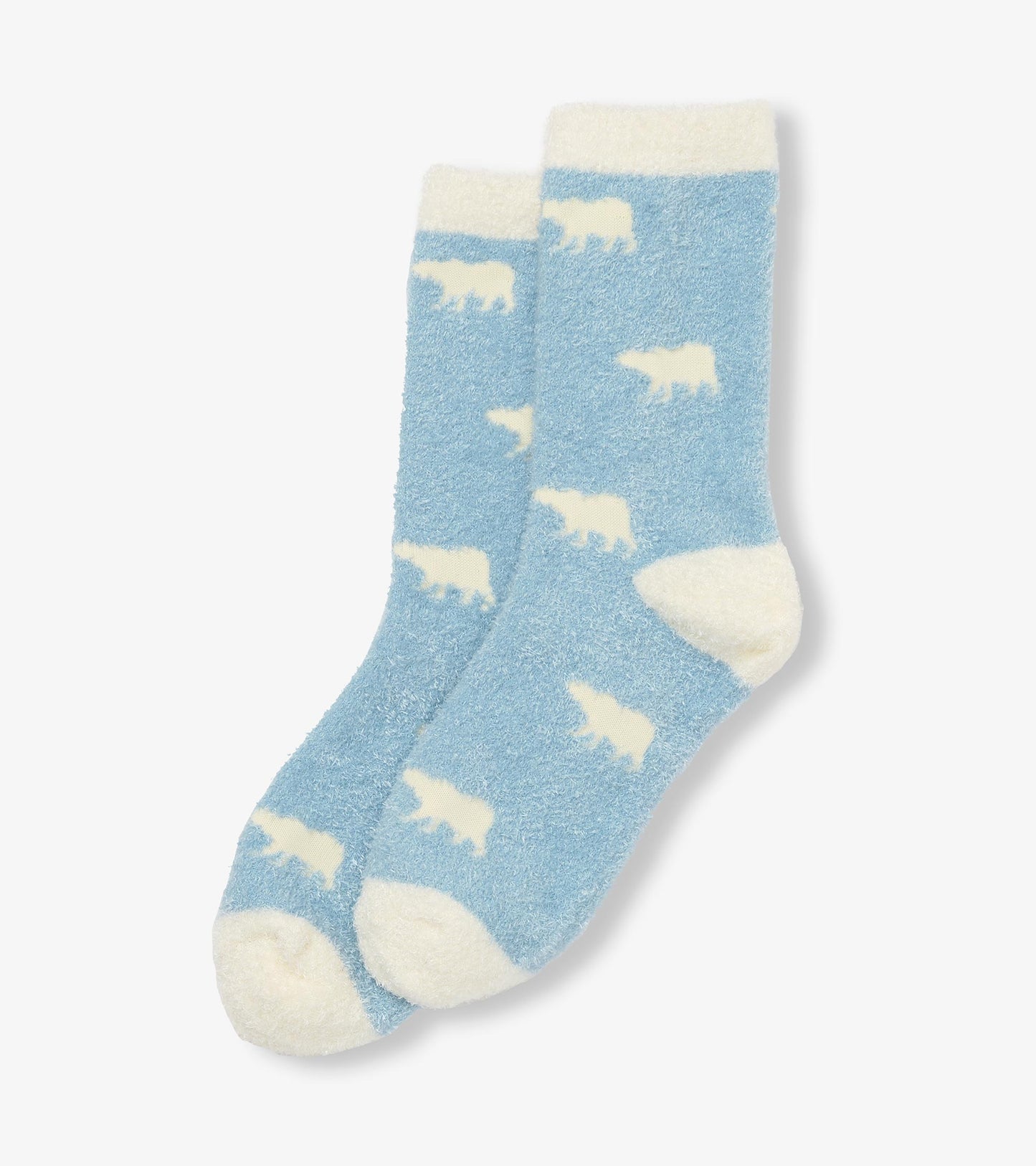 Adult Blue Polar Bears Fuzzy Socks