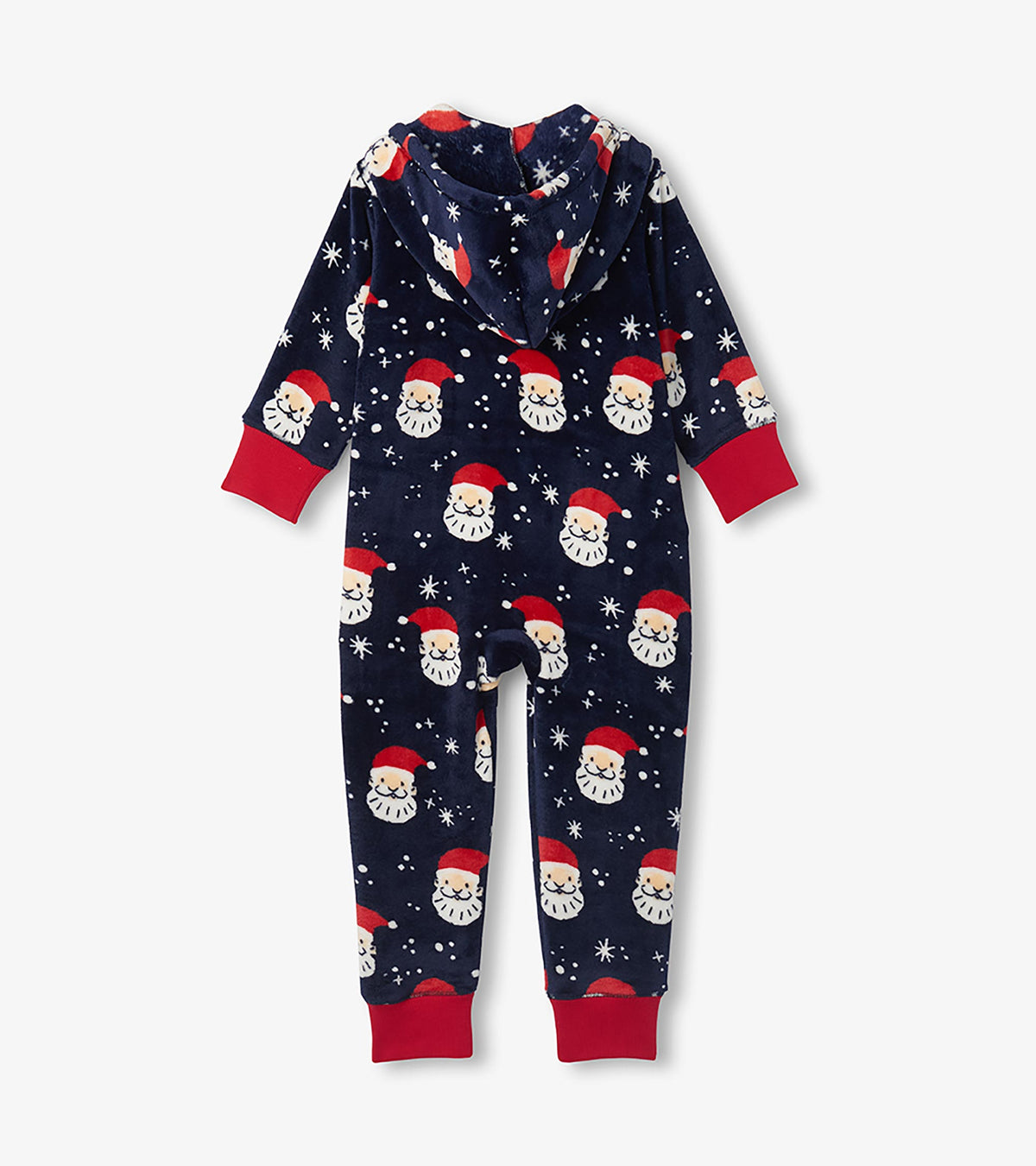 Kids Allover Santa Hooded Fleece Jumpsuit