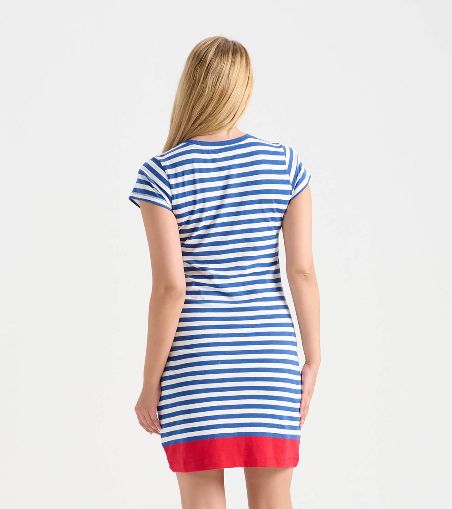 Women's Nautical Stripes Crew Neck T-Shirt Dress