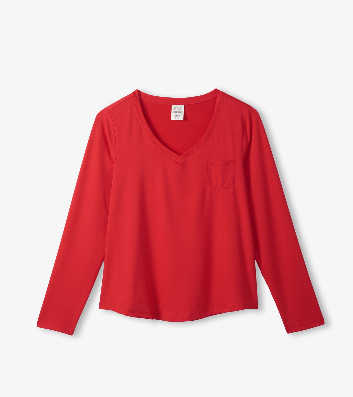 Women's Red Polyknit Long Sleeve T-Shirt