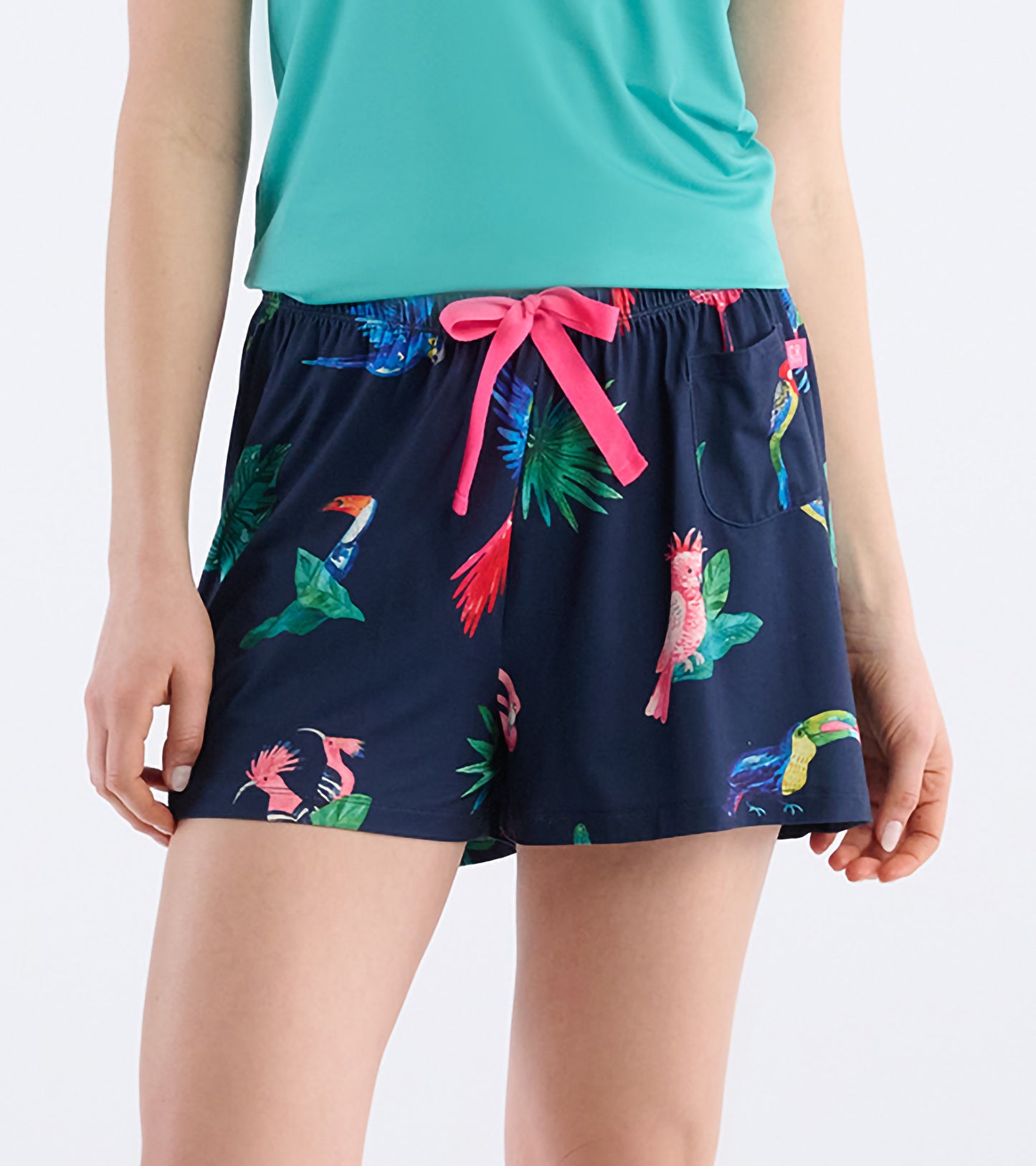 Women's Tropical Birds Polyknit Pajama Shorts