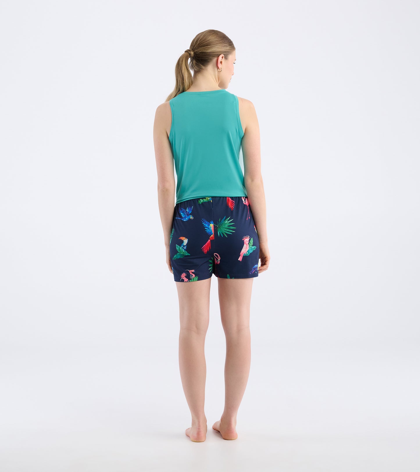 Women's Tropical Birds Polyknit Pajama Shorts