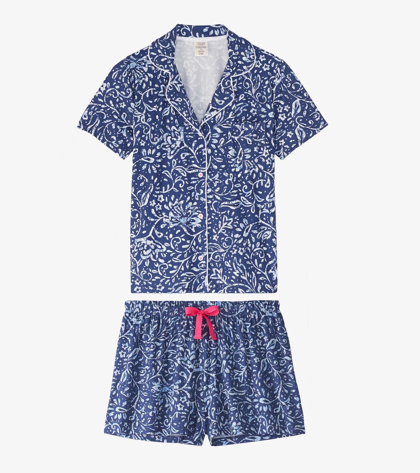 Women's Batik Flowers Short Pajama Set