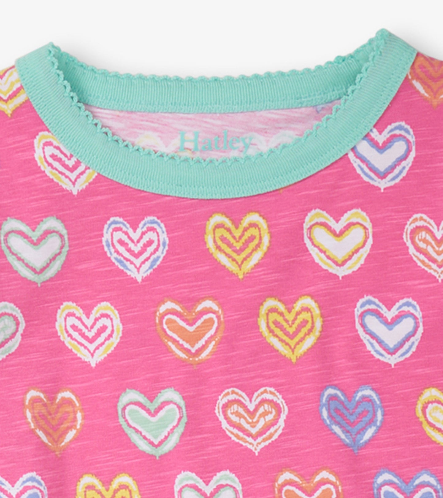 Girls Shibori Hearts Short Pajama Set