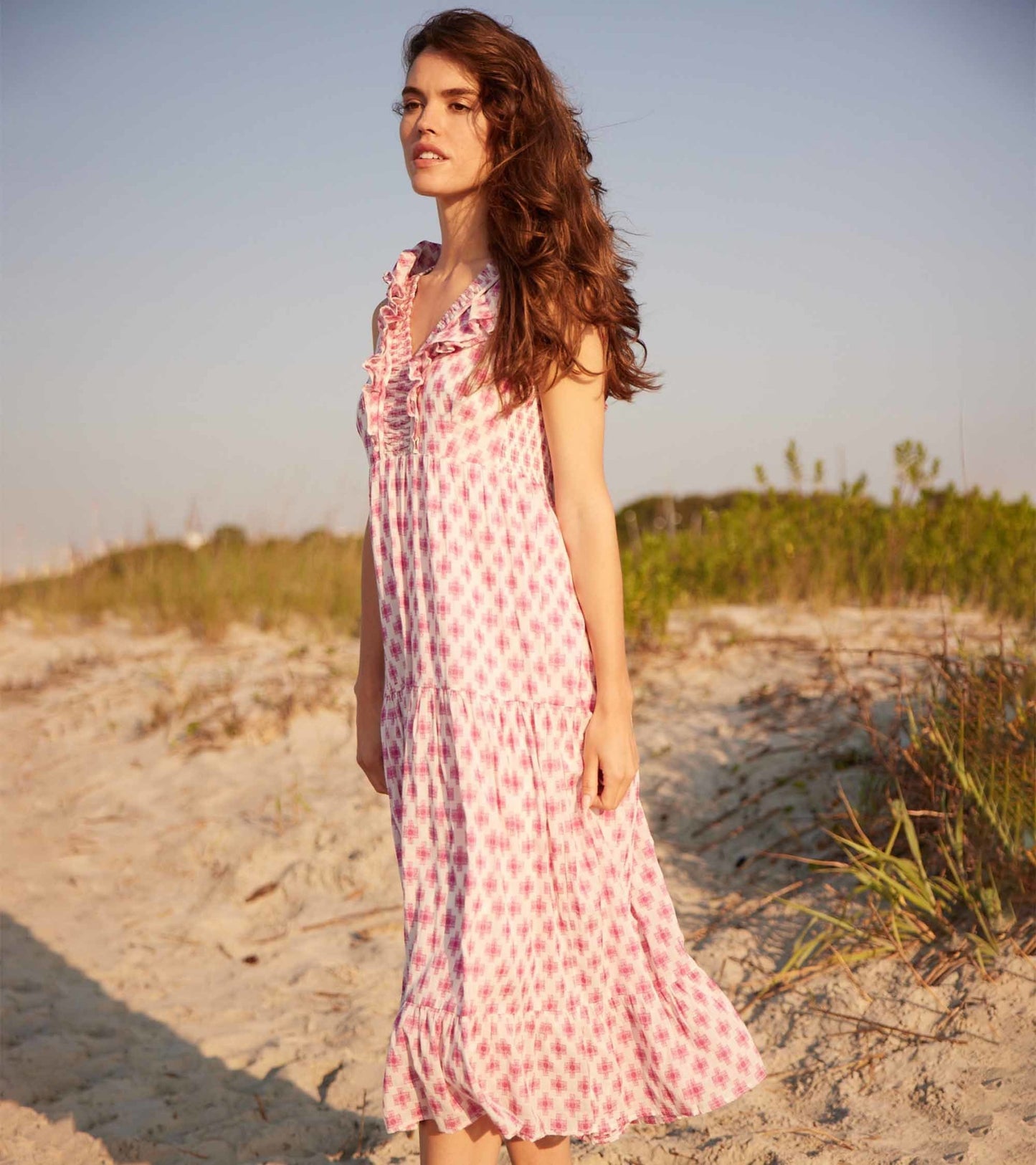 Aria Midi Dress - Sunburst Cross