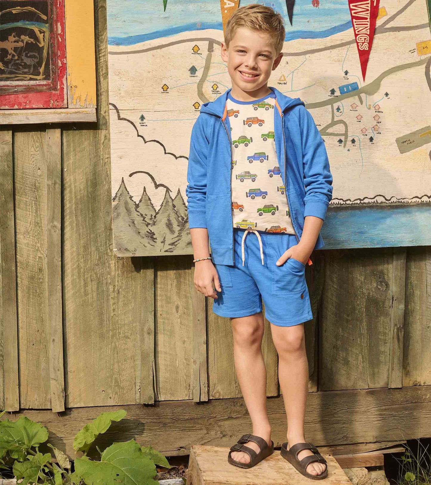 Boys Deep Blue Sky Relaxed Shorts