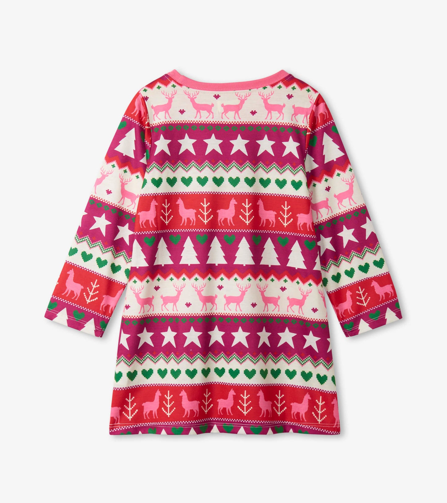 Holiday Fair Isle Long Sleeve Girls Nightgown