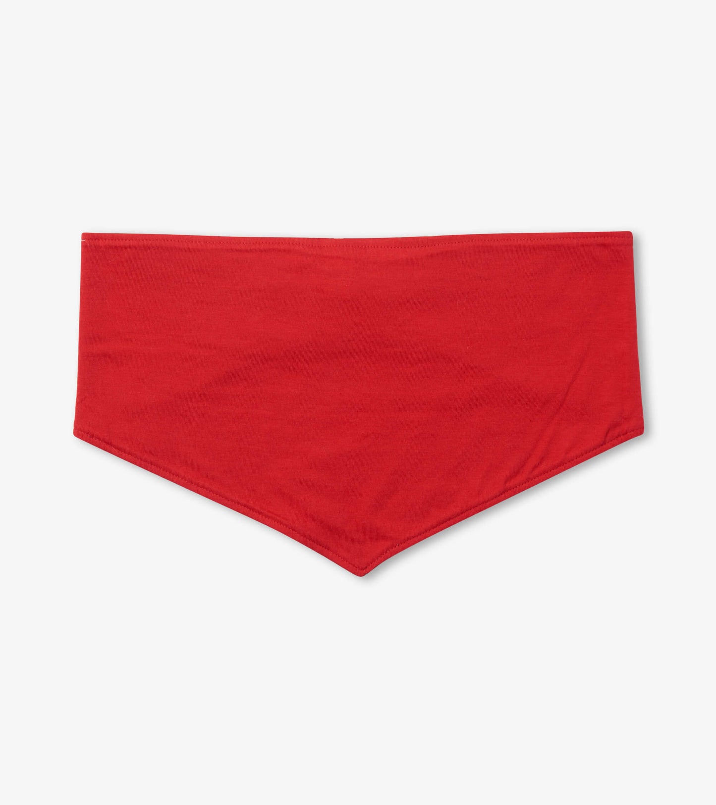Red reversible dog bandana with a triangular shape, made from soft fabric, suitable for small to extra-large dogs.