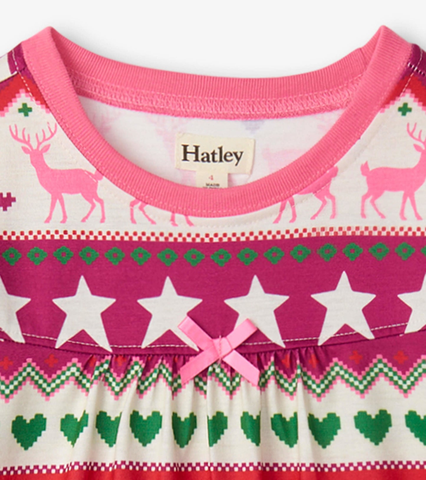 Holiday Fair Isle Long Sleeve Girls Nightgown