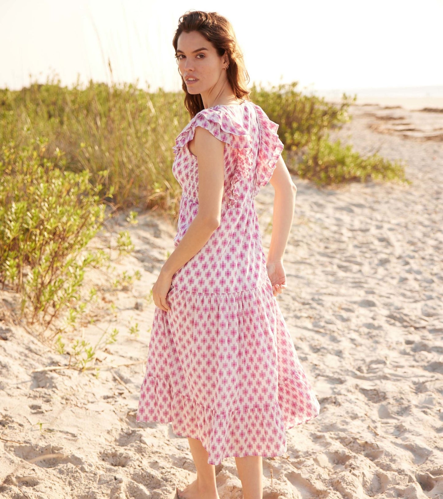 Aria Midi Dress - Sunburst Cross