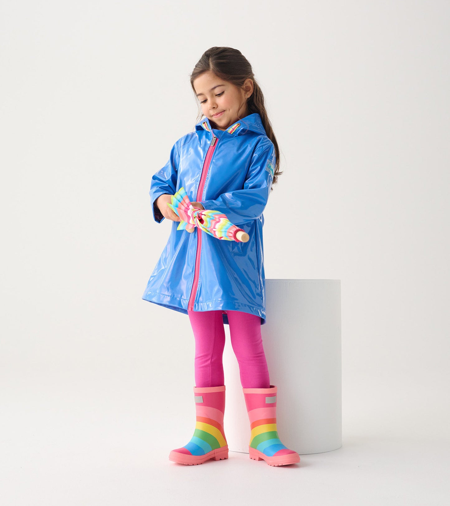 Girls Rainbow Matte Rain Boots