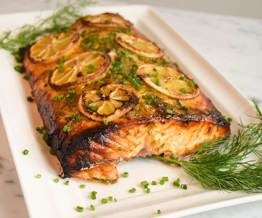 Maple Dijon cedar planked salmon