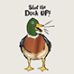 View Shut the Duck Up Apron - Cartoon onion with a green sprout and the text “Shut the truck up!”