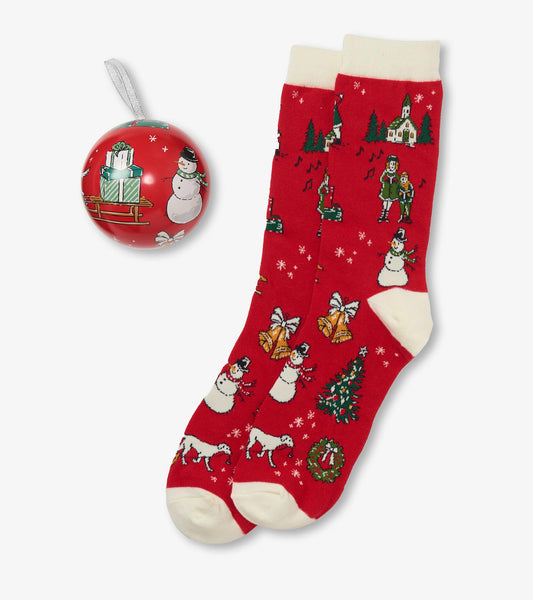 Women's Vintage Christmas Sock in Balls