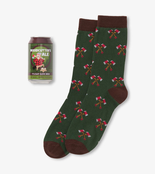 Men's Woodcutters Ale Beer Can Socks