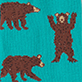 View Men's Beer Hug Beer Can Socks - Brown bear illustrations on a teal background