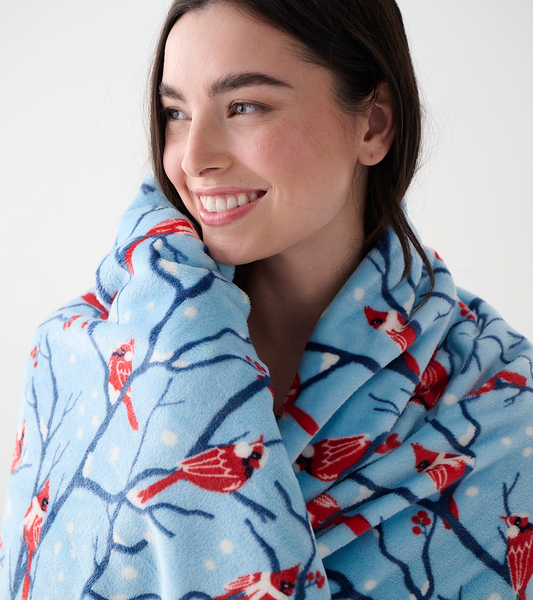 Winter Cardinals Fleece Blanket