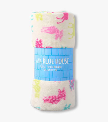 Patterned Moose Fleece Blanket