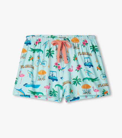 Women's Florida Button Down Short Polyknit Pajama Set