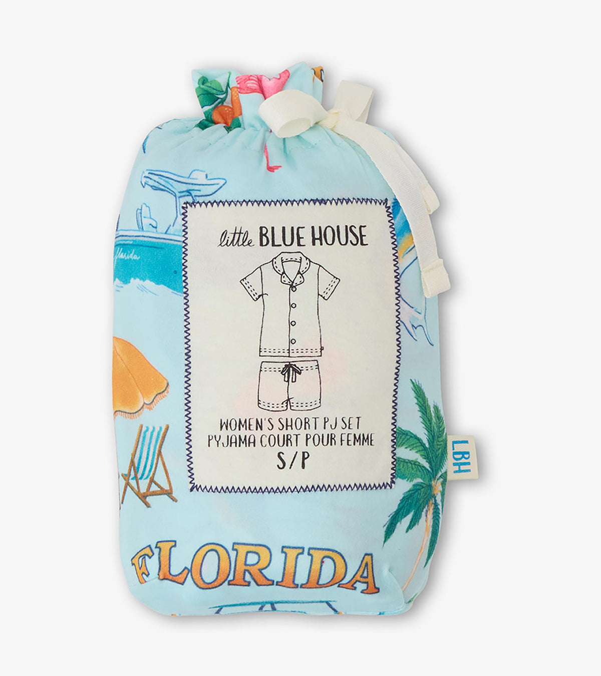 Women's Florida Button Down Short Polyknit Pajama Set