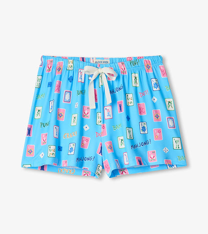 Women's Mahjong Button Down Short Polyknit Pajama Set