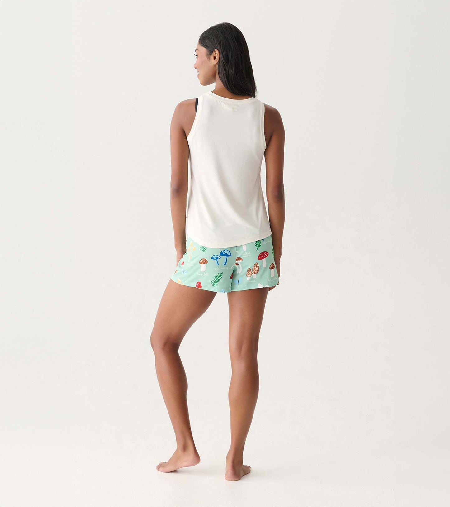 Women's Mushrooms Polyknit Pajama Shorts