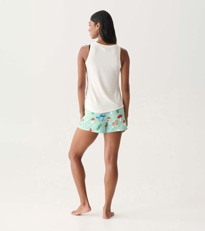 Women's Mushrooms Polyknit Pajama Shorts