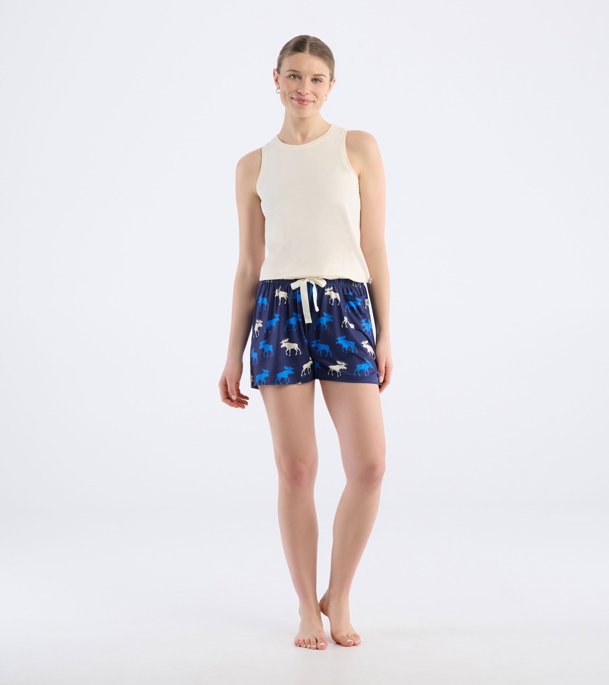 Women's Blue Moose Polyknit Pajama Shorts