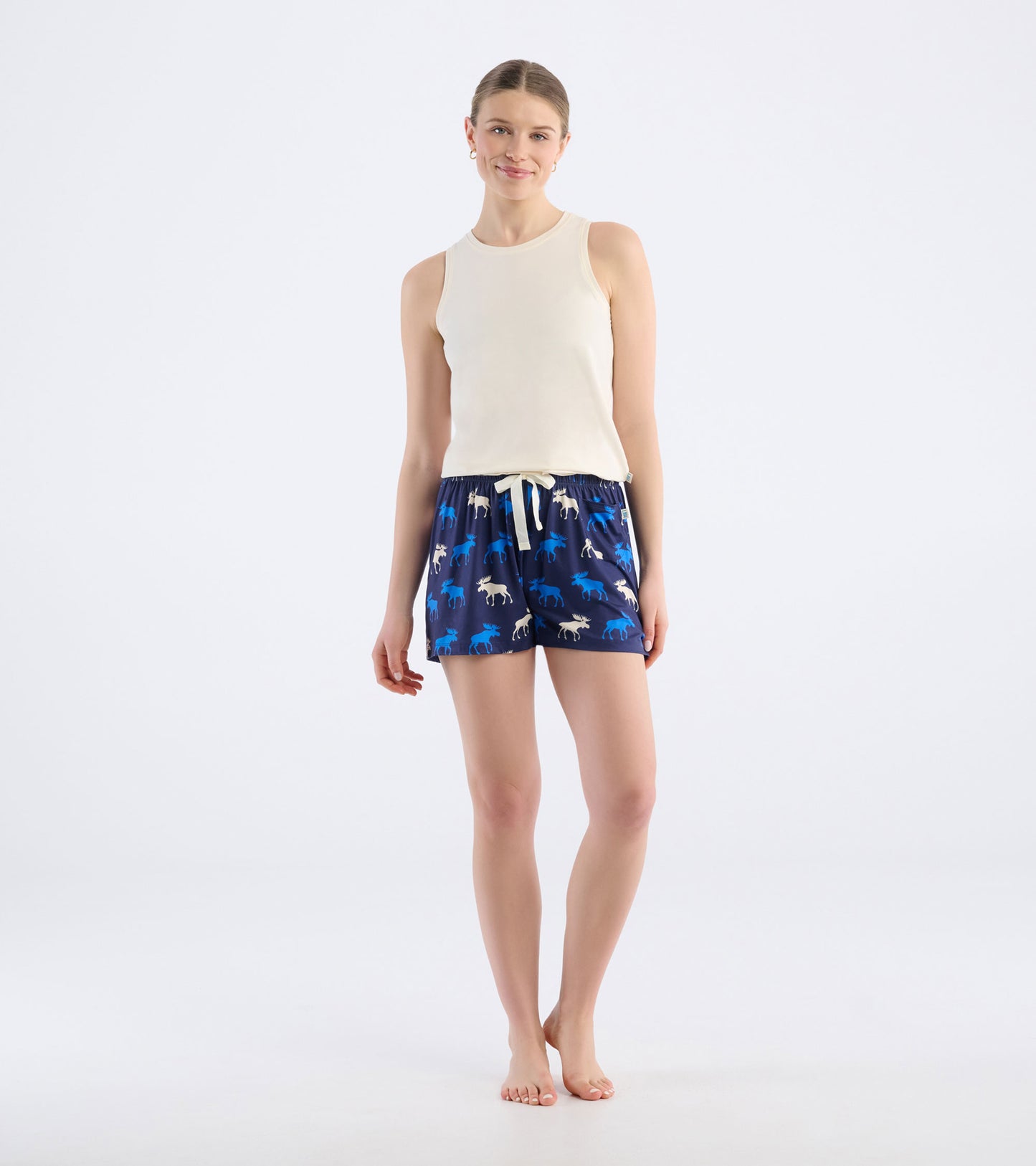 Women's Blue Moose Polyknit Pajama Shorts